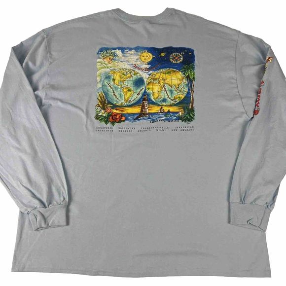 Jimmy Buffett Unisex 2XL Blue 2018 I Don't Know Tour Shirt Long Sleeve Crew Neck - Picture 9 of 13